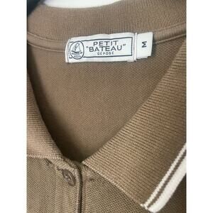 French brand Petit Bateau Polo Dress Brown Collared Mini Dress Size Women's M